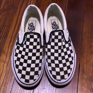 Black and white checkered Vans
